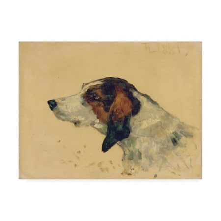 Henri De Toulouse-Lautrec 'Chien De Chasse, 1881' Canvas Art,14x19